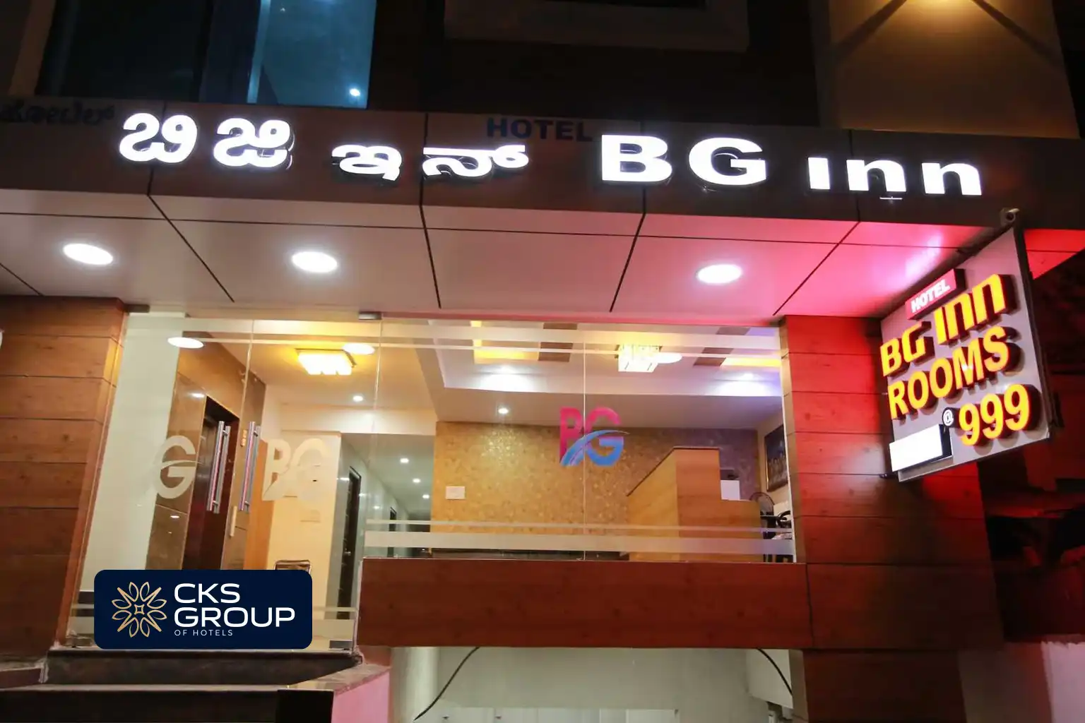 affordable bg inn hotel in bangalore offering low cost accommodation with modern lobby and friendly service